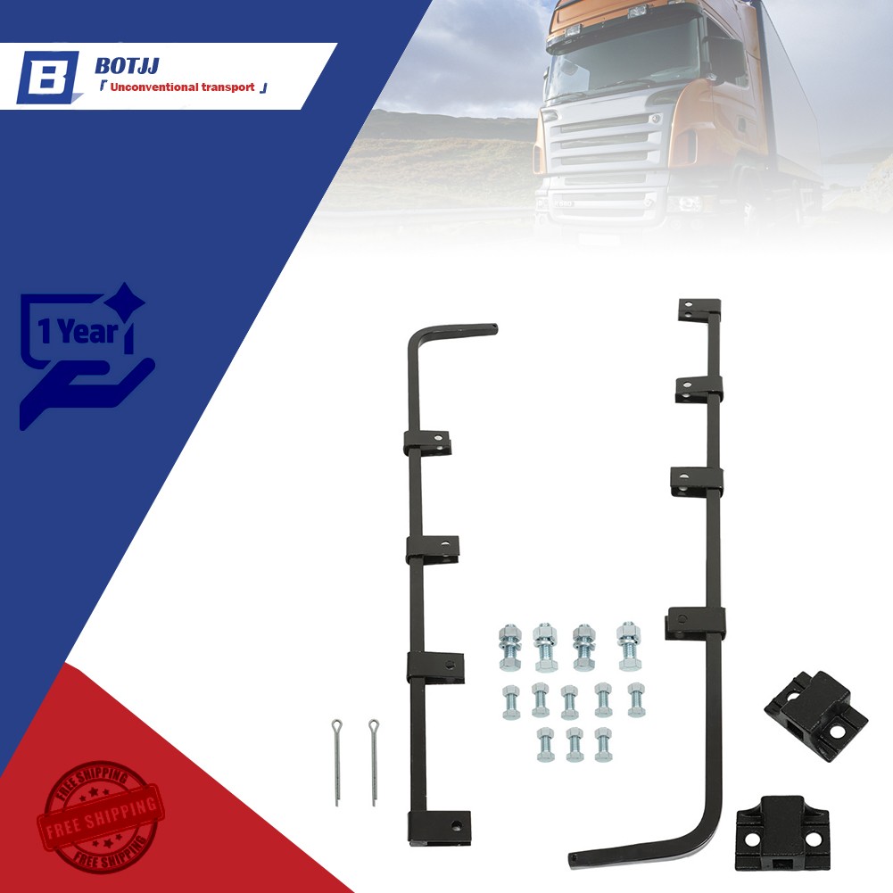 PAIR OF BLACK STRAIGHT MUD FLAP HANGER 30" HEAVY DUTY STEEL SET FOR SEMI TRUCK