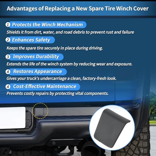 Spare Tire Winch Cover for Ram 1500 DT 2019 2020 2021 2022 2023 2024 New Body