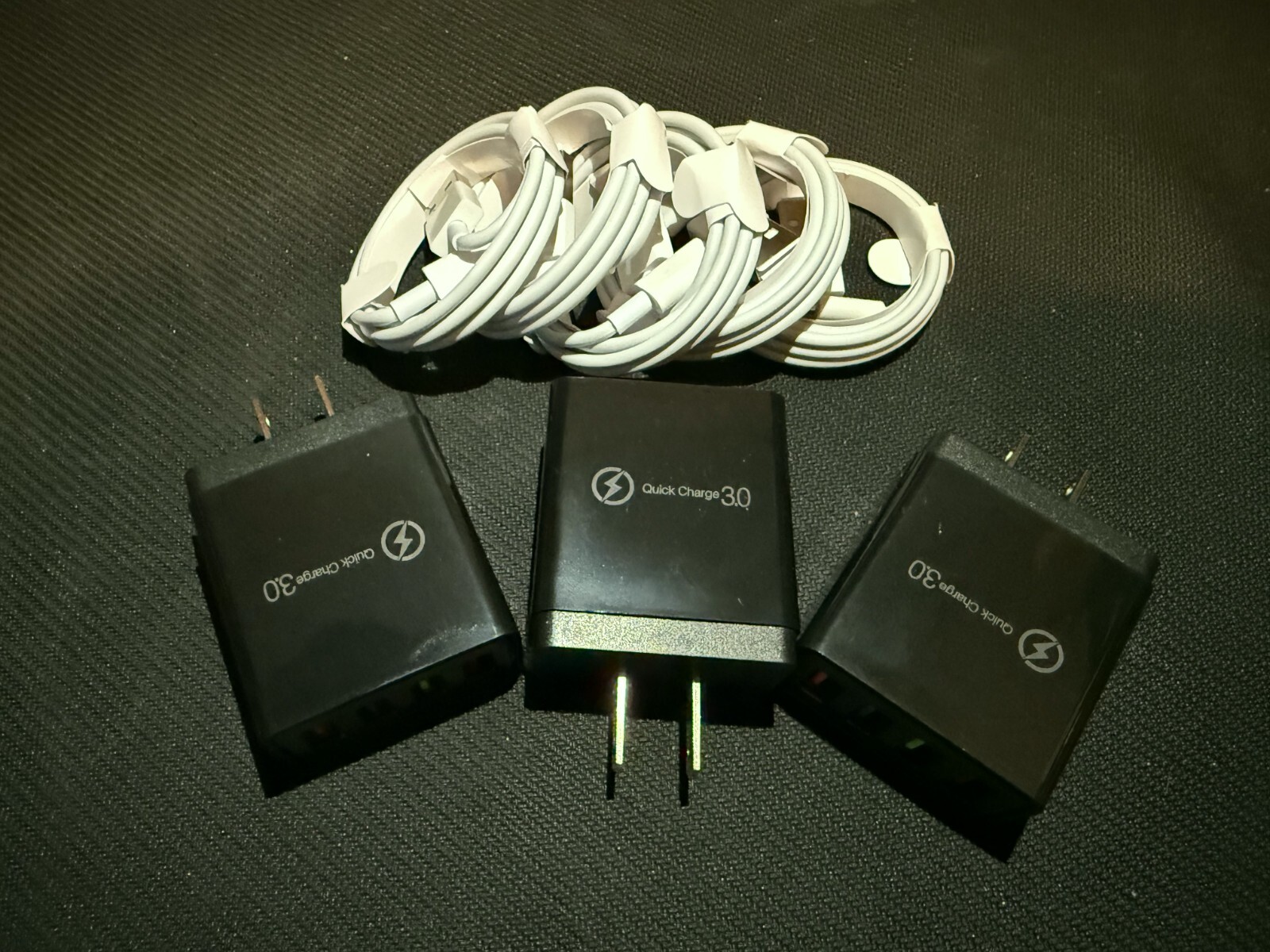 USB Wall Charger 4-Port Fast Charging + 4× USB-A to USB-C Cable Combo