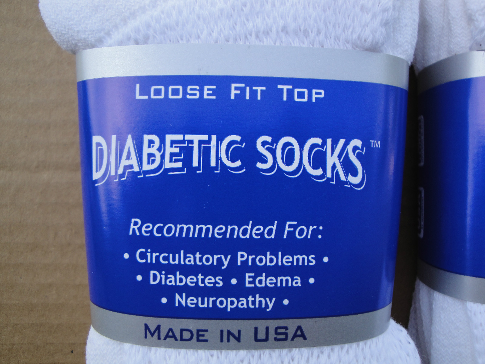 BEST QUALITY 6 pair of mens white Diabetic crew socks 10-13 size MADE IN USA