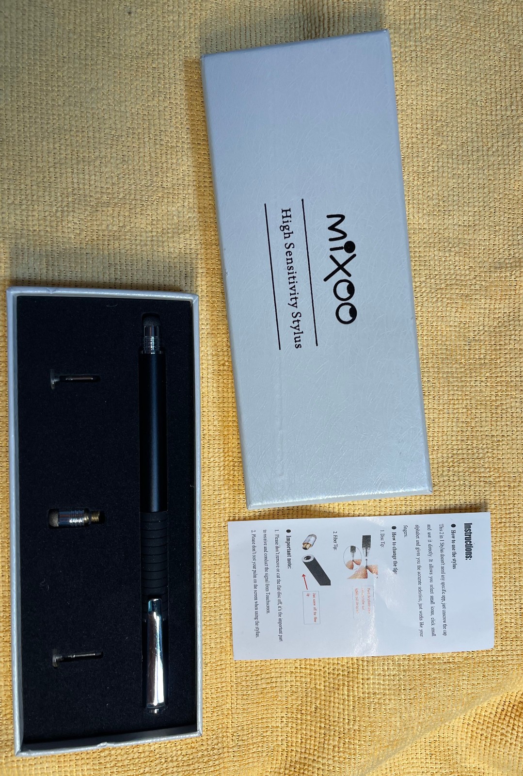 Mixoo High Sensitivity Stylus Smart Pen, Disc, & Fiber Black X001JIL50H