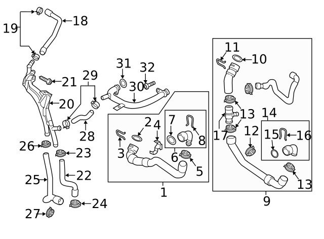 Genuine Audi Engine Coolant Bypass Pipe Bolt N-106-112-01