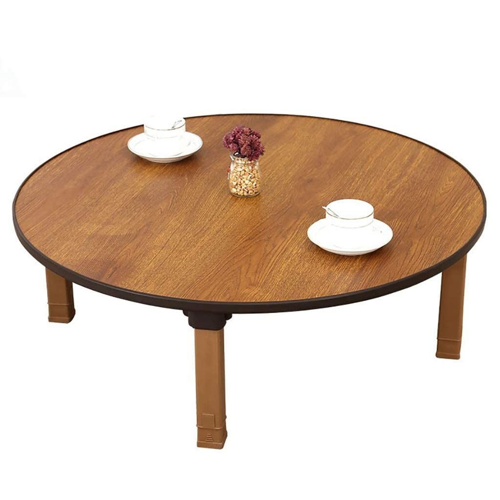 TALSAK Round Folding Tea Coffee Table, Japanese-Style Low Table, Dining Table...