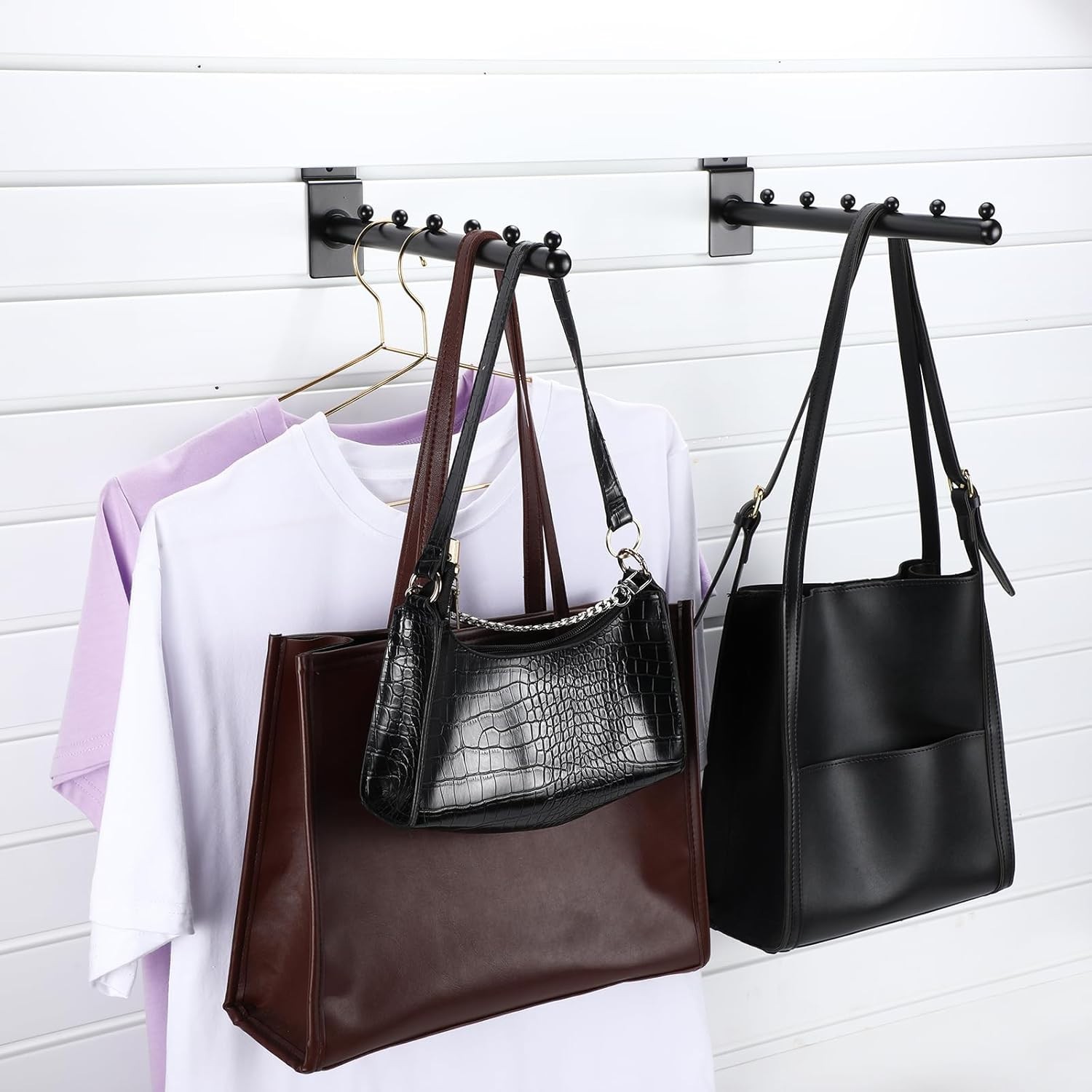 Waterfall Hooks for Slatwall Panel Metal Hangers Black Display Accessories 10...