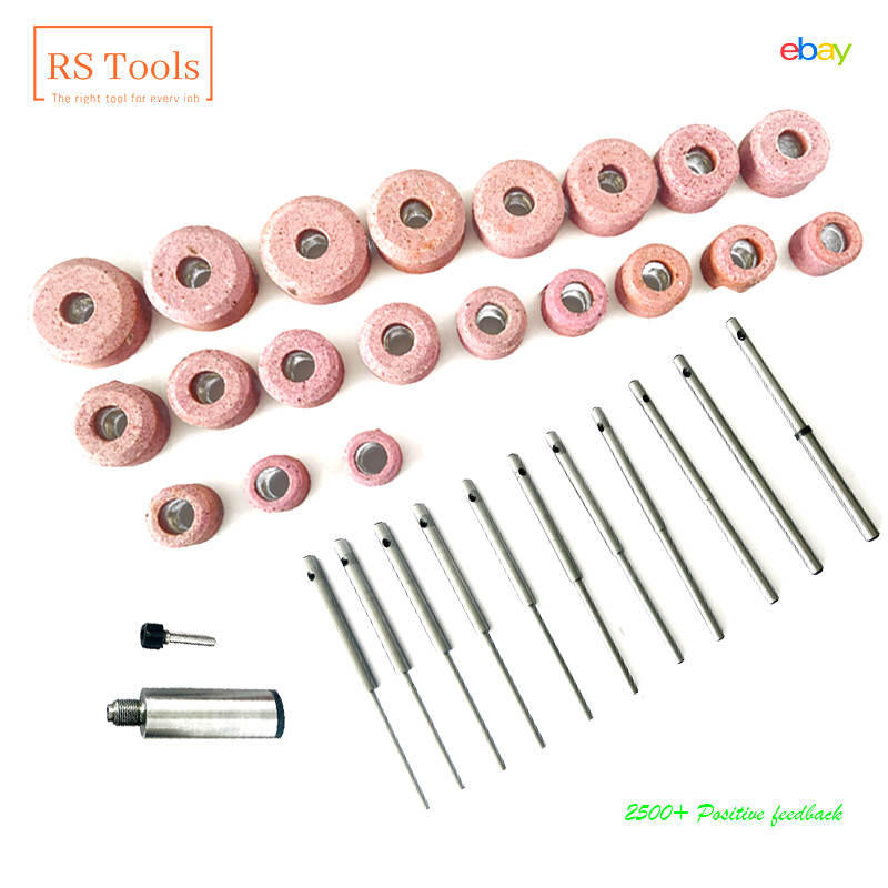Sioux Valve Seat Grinding Stones 20 Pcs with 11 Pcs Pilots + Holder 11/16"