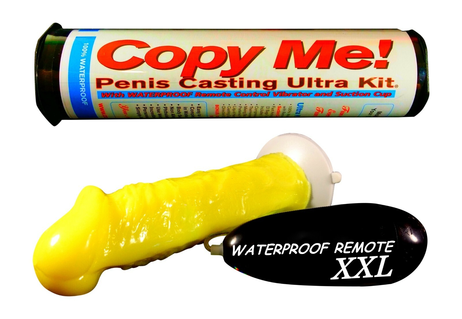 XXL YELLOW Penis Casting Molding Vibrator Maker / SUCTION CUP BASE Copy Kit