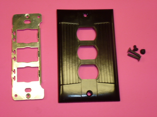 NOS! EAGLE INTERCHANGE 1-GANG BROWN RIBBED BAKELITE WALL PLATE, HORIZONTAL, 953