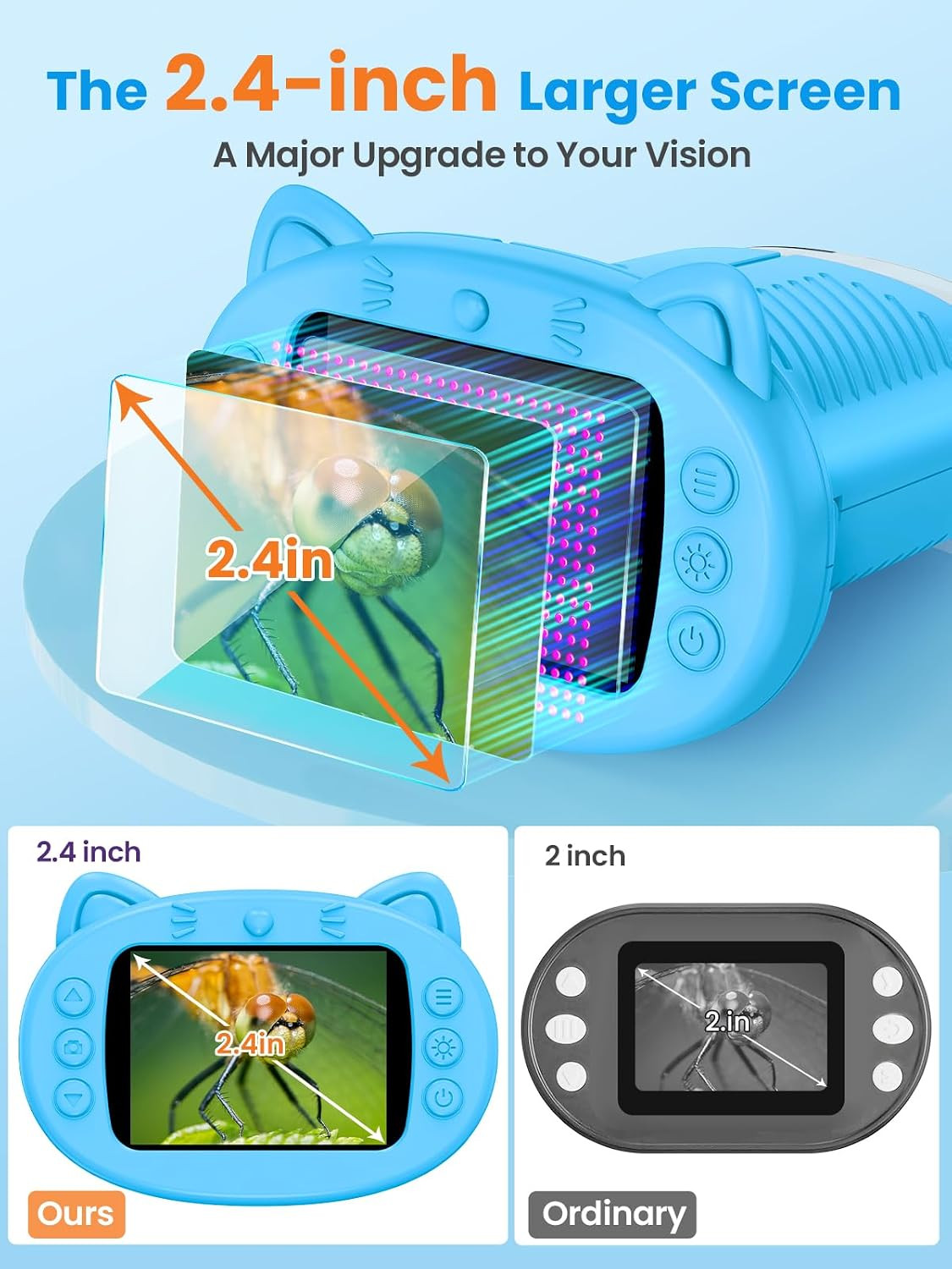 Microscope for Kids, 2.4 Inch Digital Microscope with 1000X Magnification, Handh