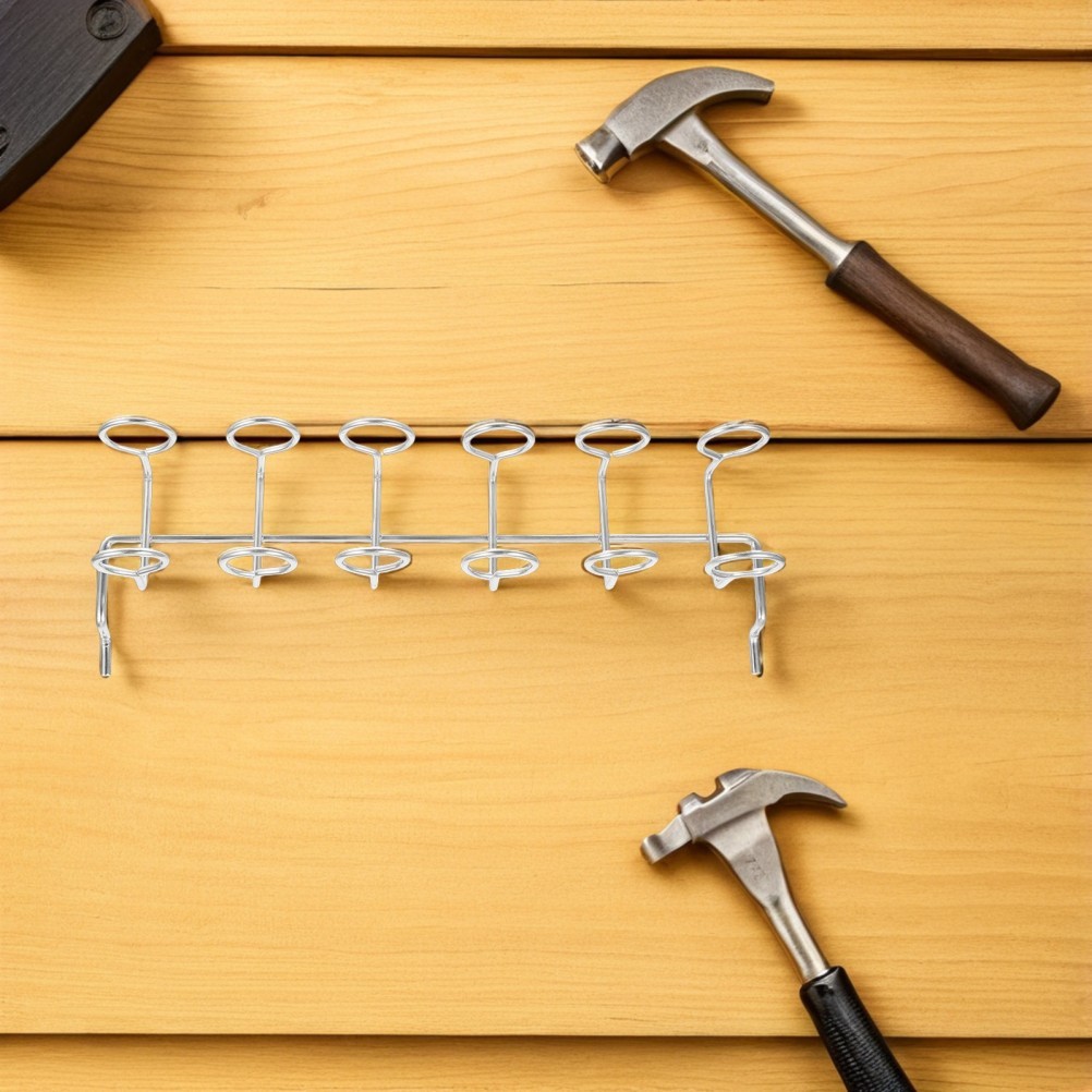 2Pcs Reusable Iron Pegboard Multi Tool Hooks Workbench Organizer Silver
