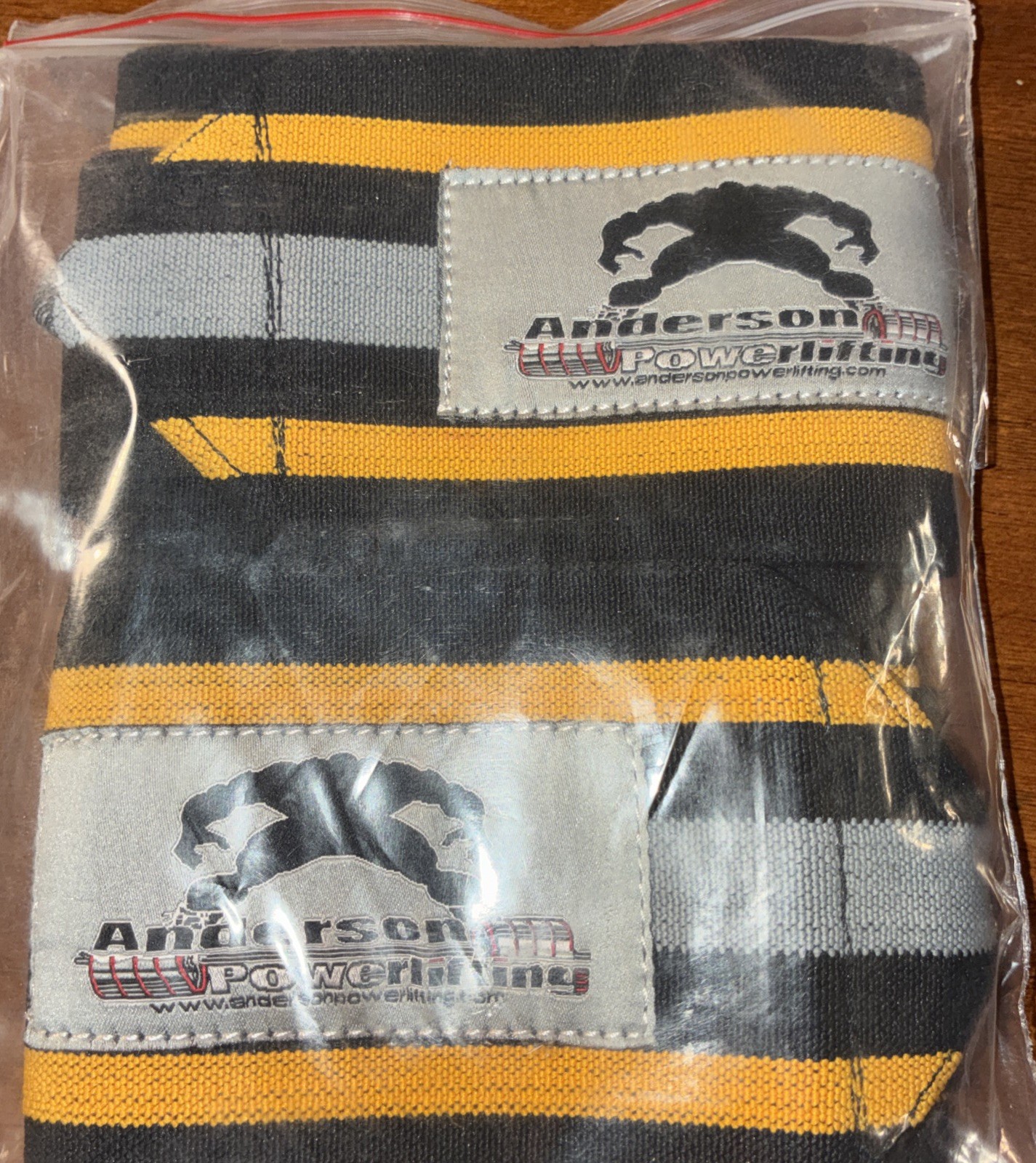 ANDERSON POWERLIFTING SUPER HEAVY WRIST WRAPS  KLA-2000 Gold 18”   NEW