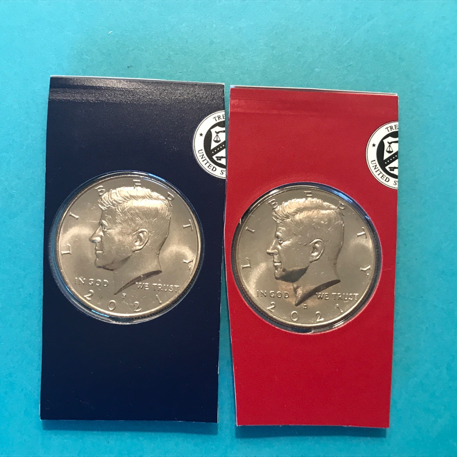 2021 P&D Kennedy Half Dollars Unc in Mint Cello   FREE SHIP