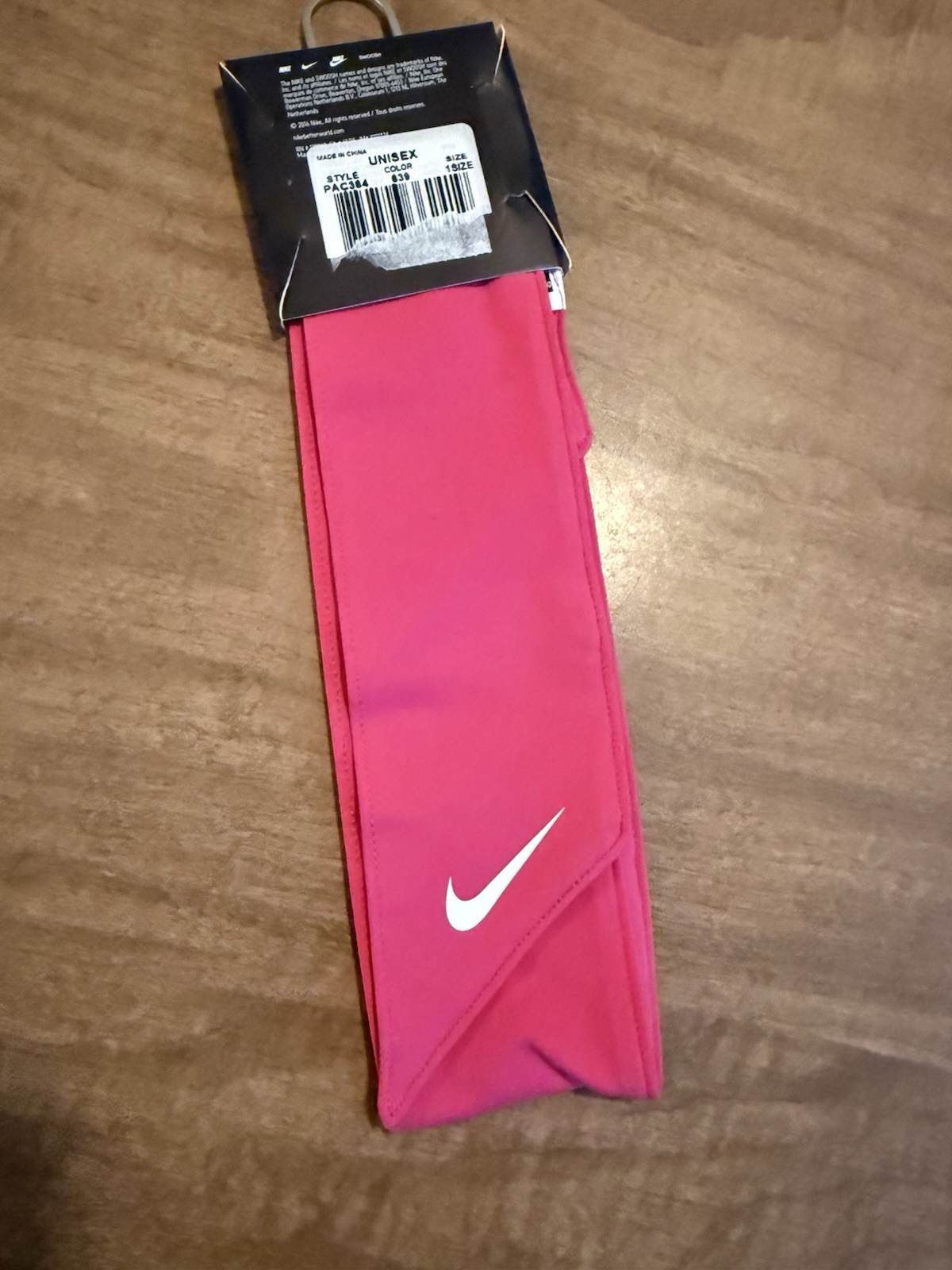 Nike Dri-Fit Pink Headband One Size Unisex Adult Tie in Back