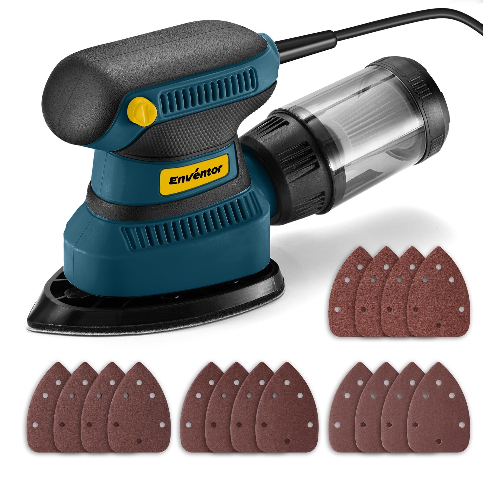 Detail Sander, 1.7A 210W Compact Electric Sander 15,000 RPM with 16Pcs Sandpa...
