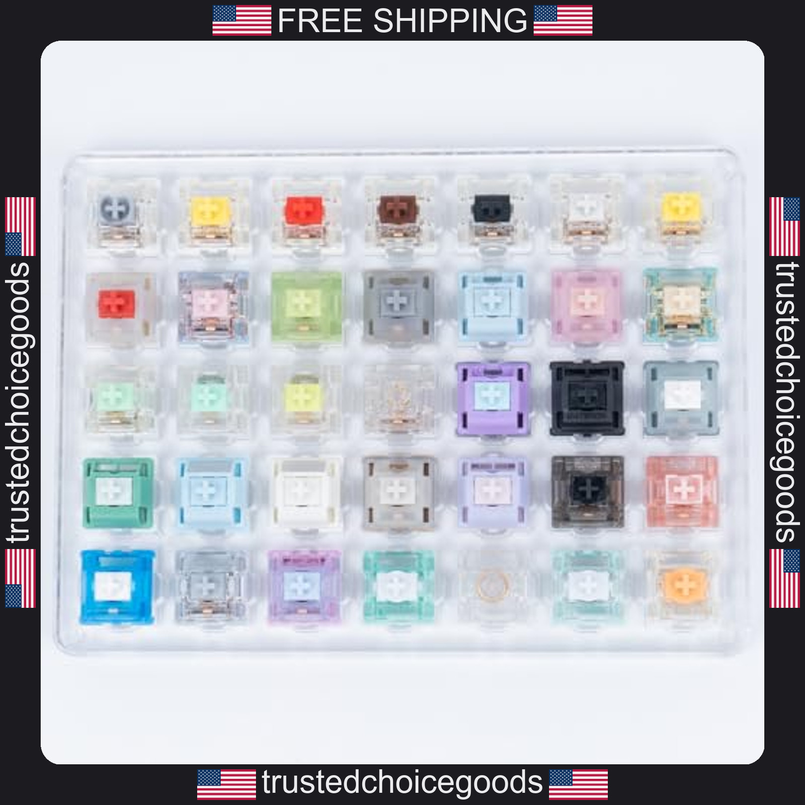 35 Pack Mechanical Keyboard Switches Tester for Custom Gaming and Typing