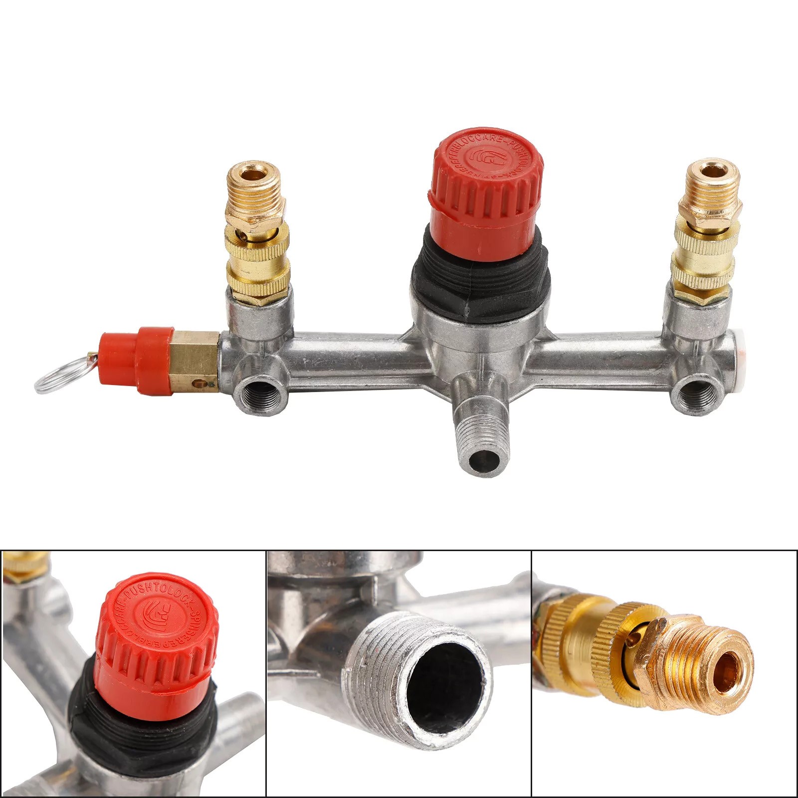 1x Air Compressor Pressure Valve Switch Control Manifold Regulator Gauges Tool