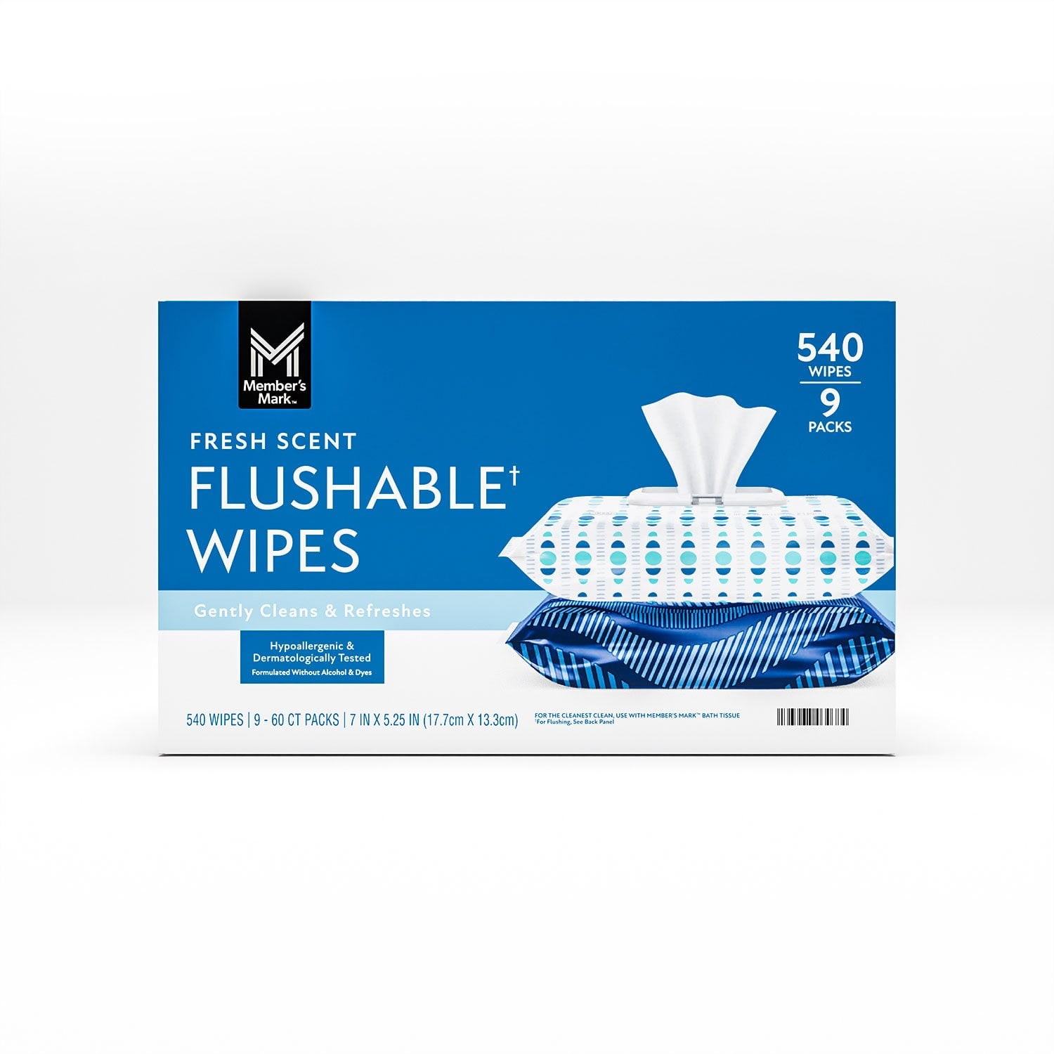 Member's Mark Flushable Wipes Fresh Scent 540 Count | Sewer & Septic Safe | Aloe