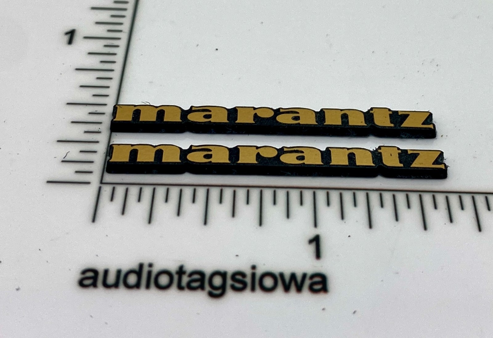 Marantz Custom Made Gold Incised Speaker Badge Logo Emblems Pair SMALL VERSION