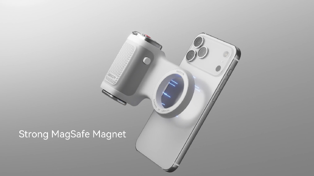 iPhone Camera Grip with Remote & Keychain - Magnetic Phone Accessory for Easy Co