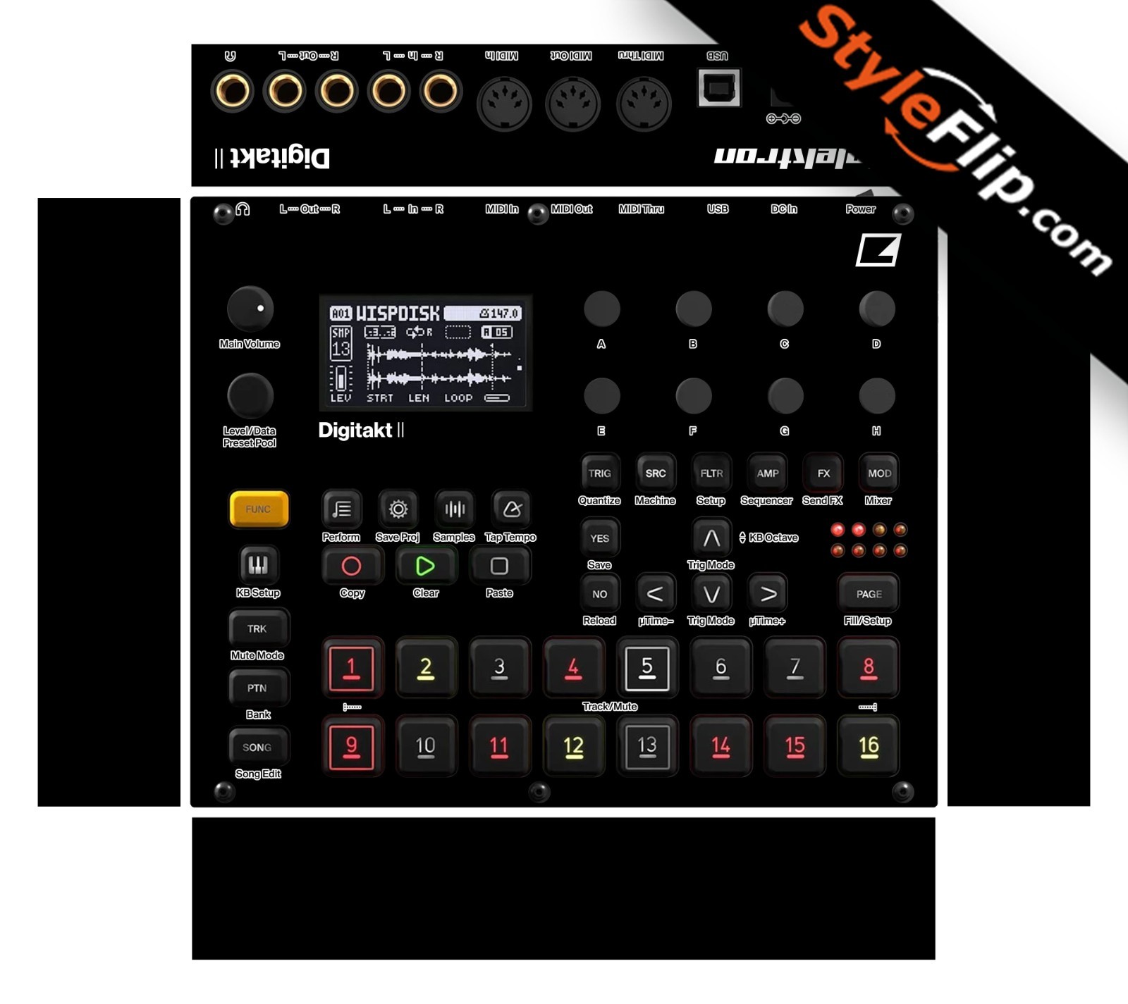 Elektron Digitakt II Skin | Black | Protective Decal | StyleFlip