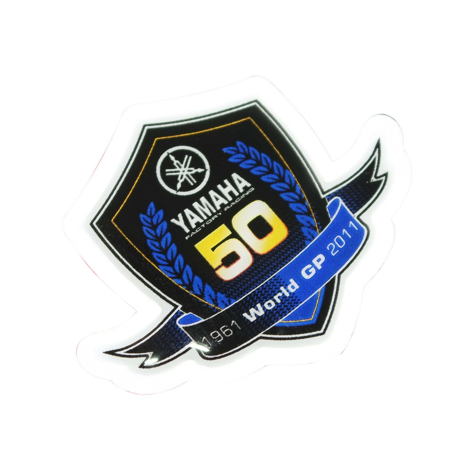 For Yamaha 50 1961 World GP 2011 Logo Vinyl Sticker Decal Emblem Set of 2 Units