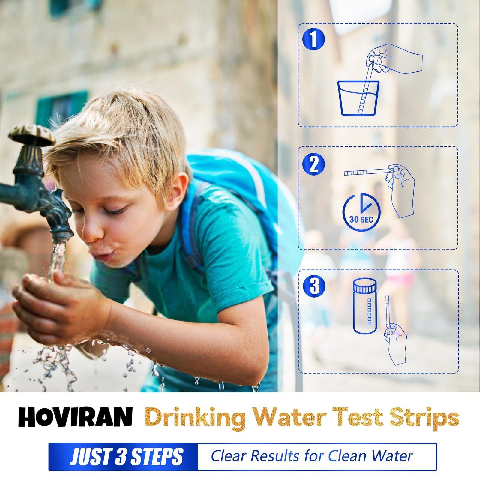 125 Ct Drinking Water Test Strips - Home, Well Water Testing Kit for Lead, Hardn