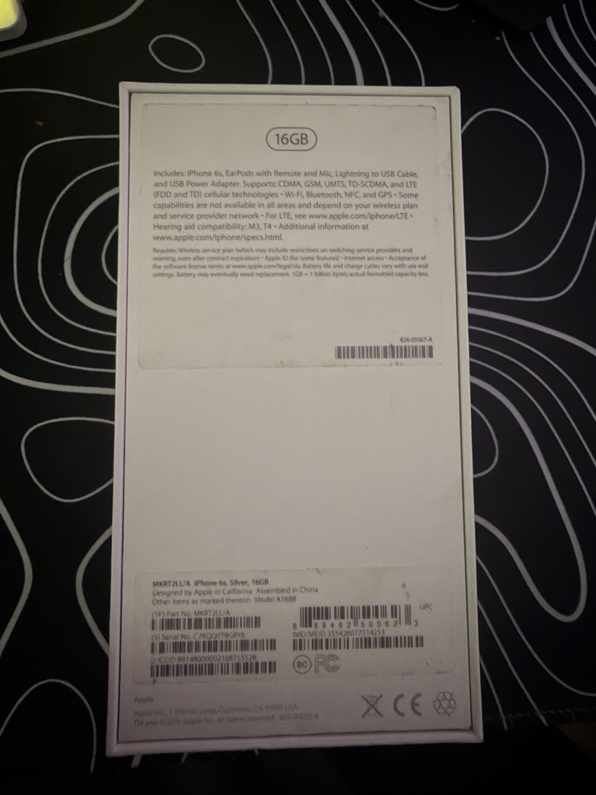 Apple iPhone 6s Box Only Silver 16GB Original OEM Retail Packaging