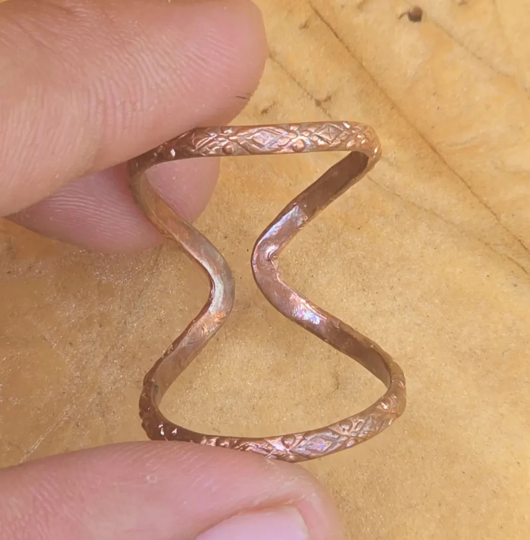 Solid Copper Minimalist Healing Ring Handmade Unisex Thumb Ring