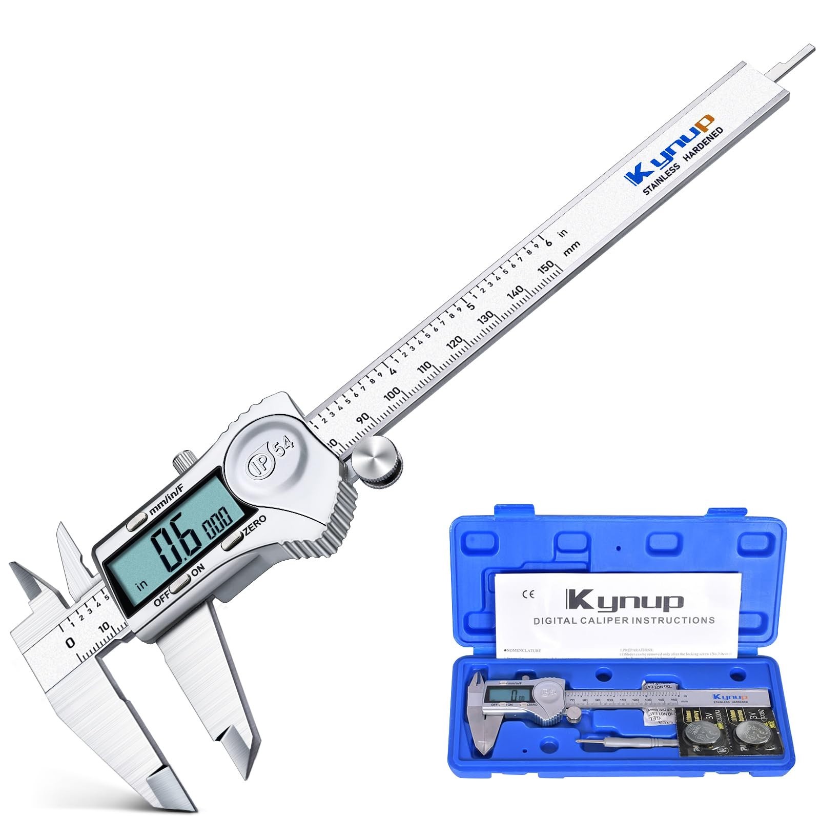 Digital Caliper 6 Inch Measuring Tool, Professional Stainless Steel Electroni...