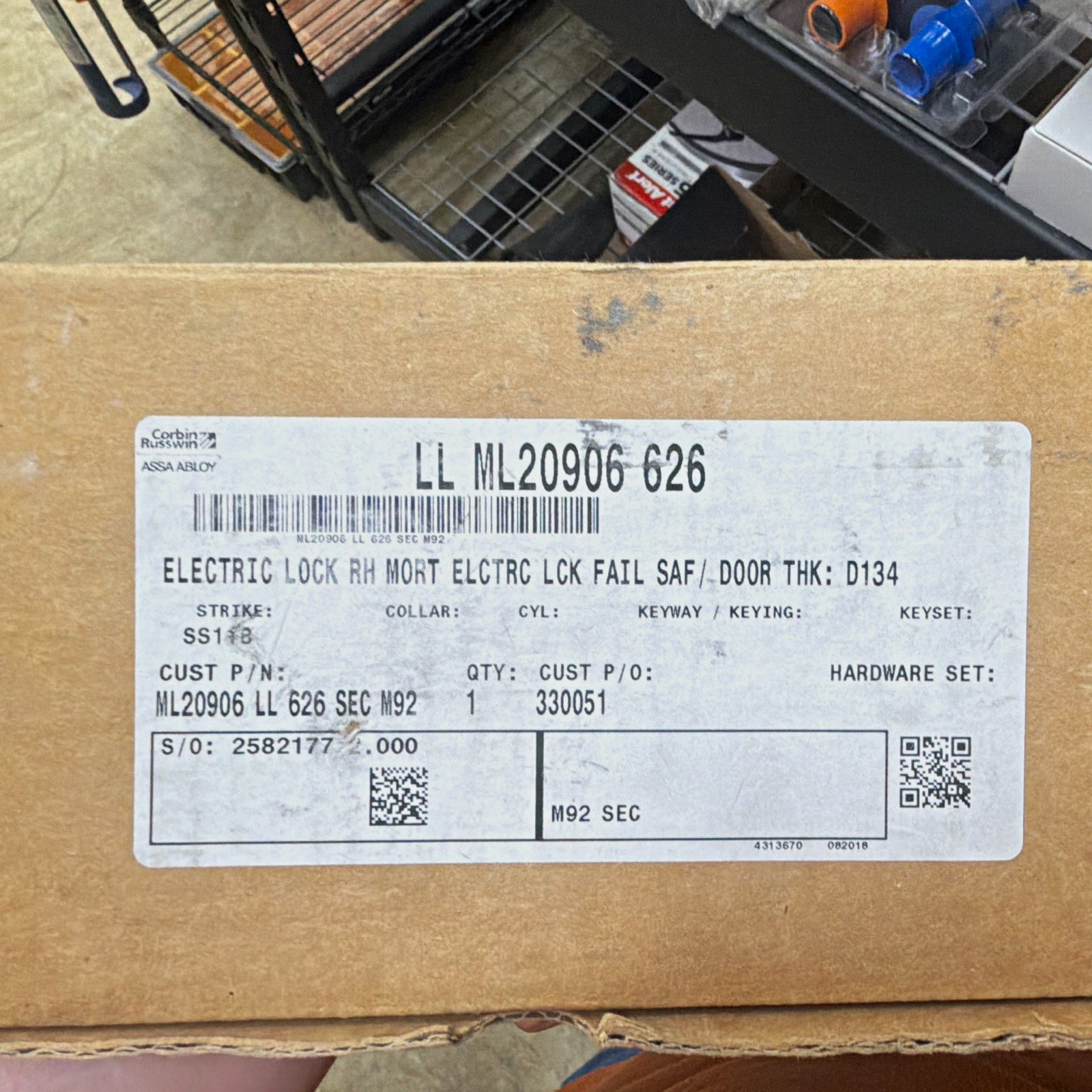 Corbin Russwin ML20906 Electric Mortise Lock Fail Safe RHR 626 w/ Hardware