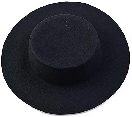 Men Women Winter Retro Fashion Wool Blend Fedora Hat Brim Flat Church Derby