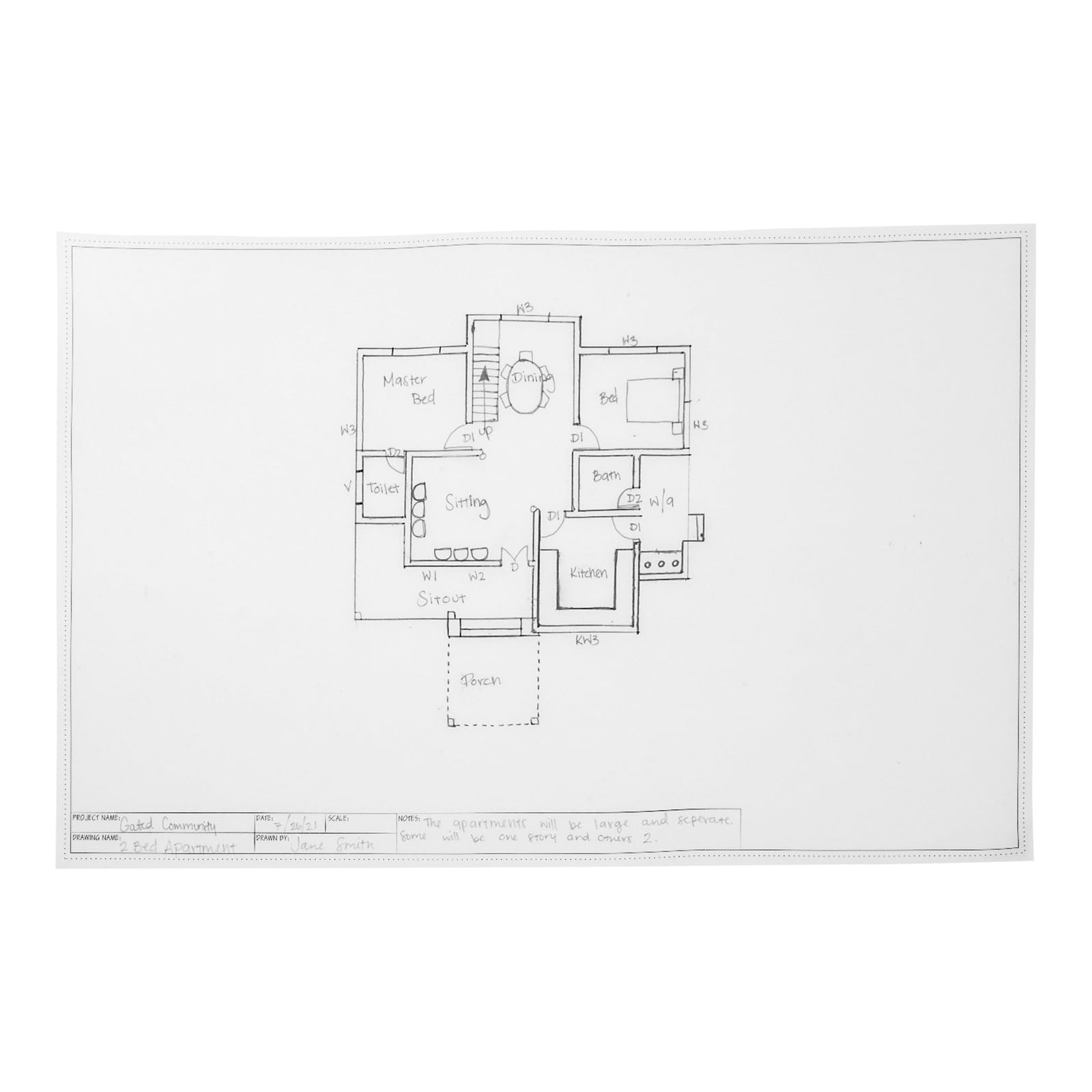 Architectural Drafting Vellum Paper Sheets - 11 x 17 in, 20 Sheets - Plain Tr...