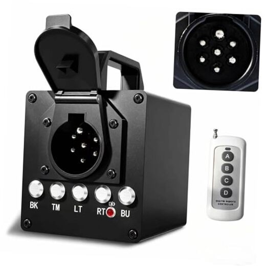 Portable Trailer Light Tester Box - Wireless Remote - 7-pin Circular Connector