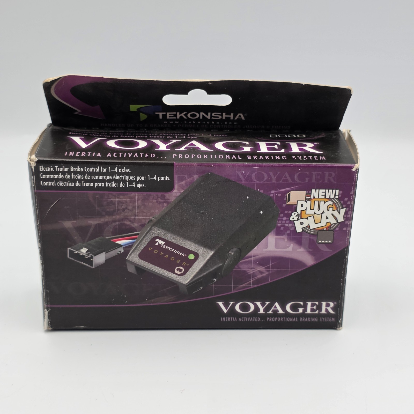 Tekonsha Voyager 9030 Electric Trailer Brake Controller 1-4 Axles Plug Play