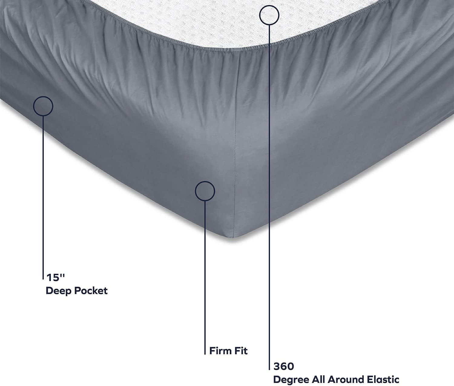 BLC Twin Sheets Set Dark Grey, Brushed Microfiber Twin Size Egyptian Bedding, Ex