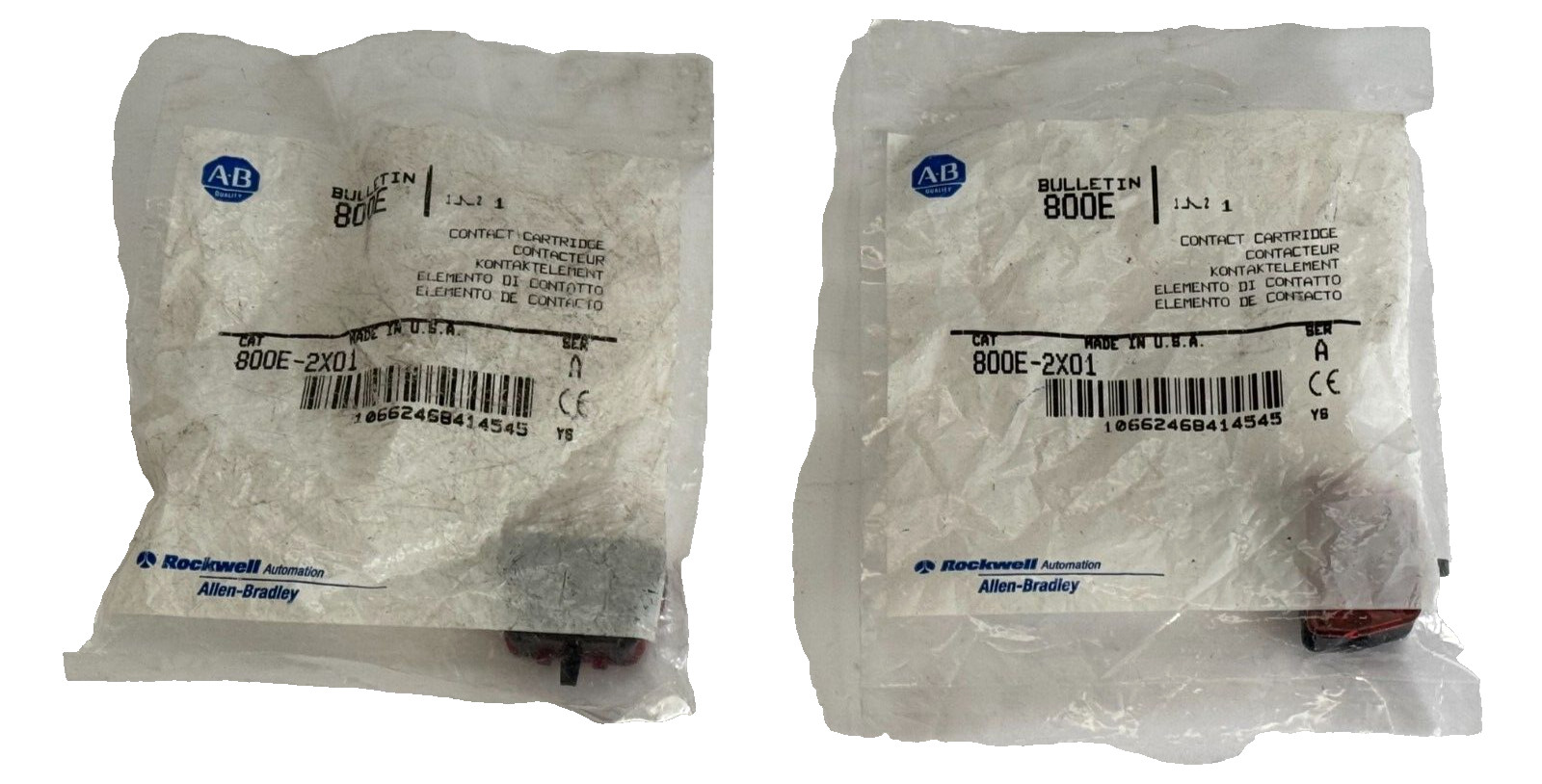 LOT OF 2 FACTORY SEALED Allen Bradley 800E-2X01 SER. A Contact Cartridge