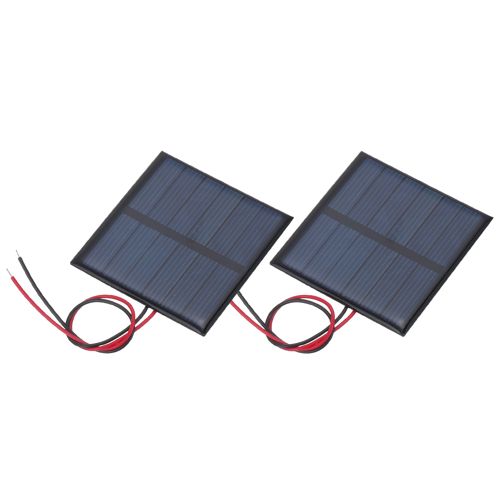2 Pcs 3V 0.375W 125mA Mini Solar Panels with 2 Cable 52mm x 52mm
