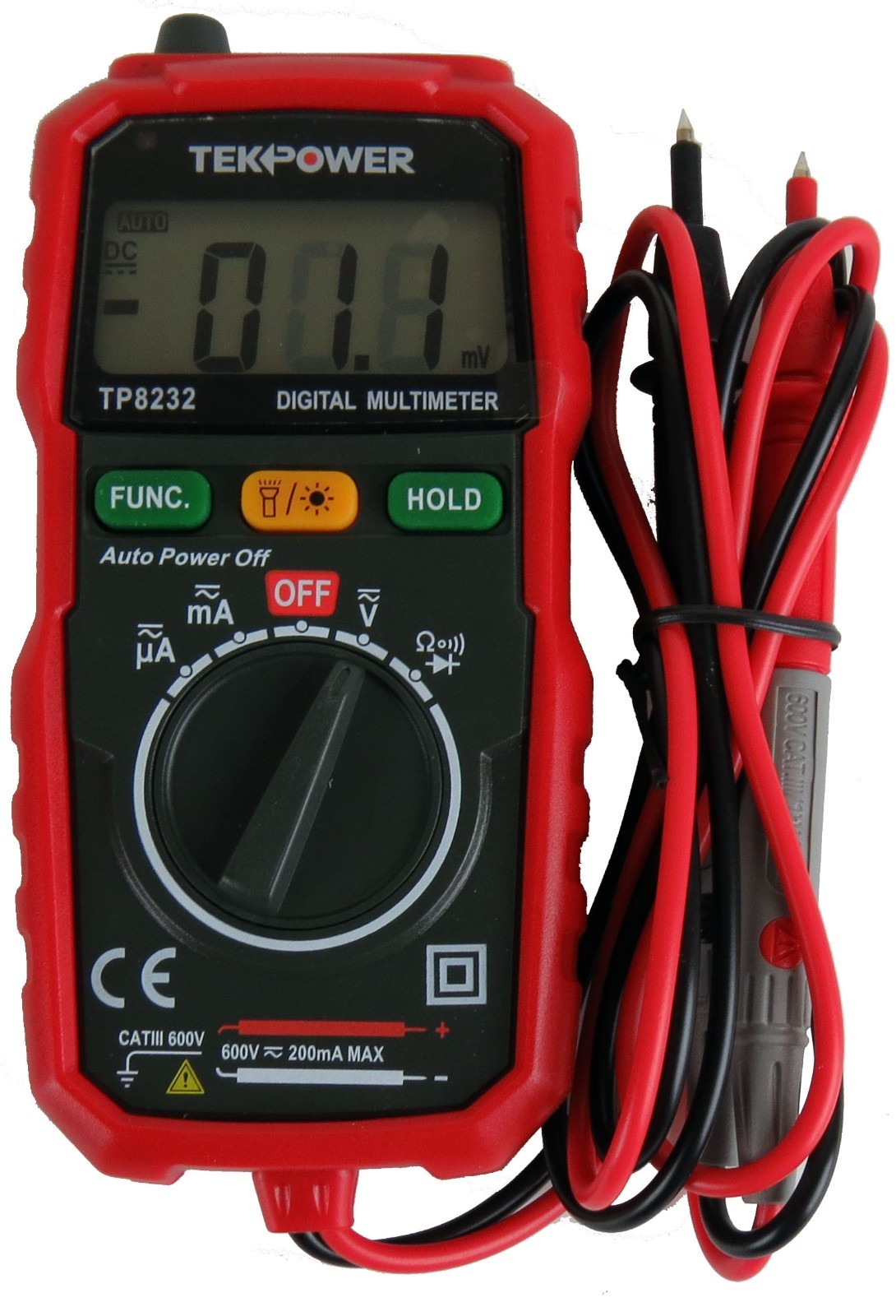TekPower TP8232 Digital Multimeter with Non Contact Voltage Current  Detector