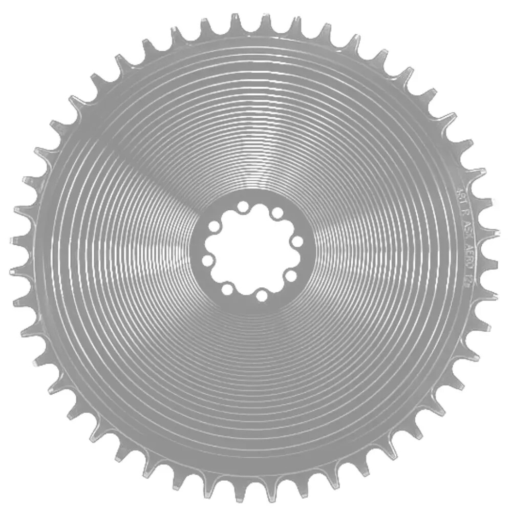 Garbaruk Aero 1x 8-Bolt Road/Gravel Chainring. Silver