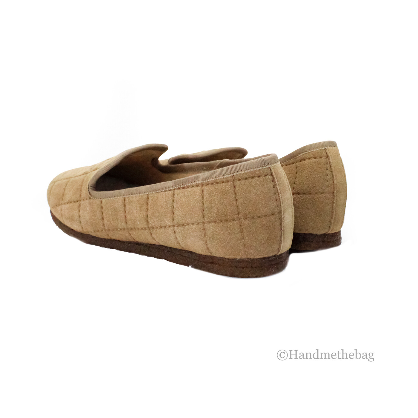 Tory Burch 52789 Cowley Slipper Camel Brown Deep Split Suede Slip On Shoes