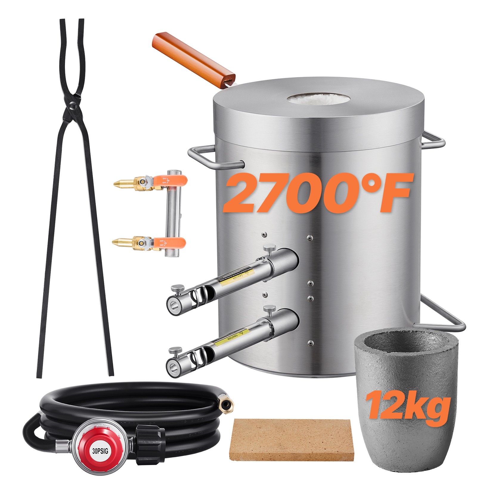 12KG Propane Smelting Furnace Kit Melting Furnace Double Burners 2700℉