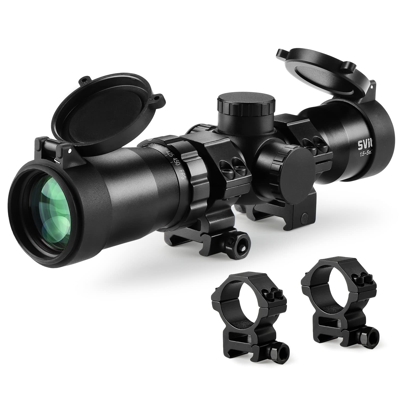 Svitvu Professional Crossbow Scope 300-450Fps1.5-5X32 20-100 Yards High