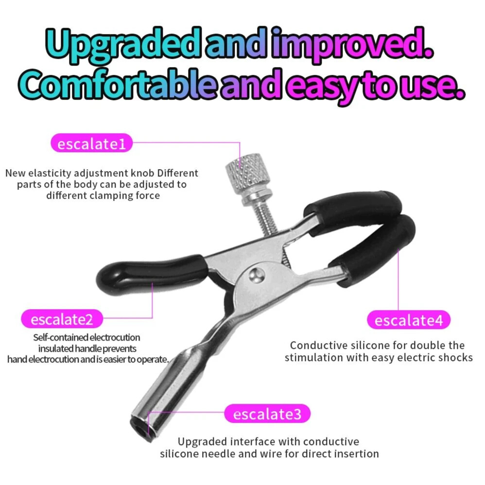 Adjustable E-Stim Electrical Shock Clamps Bandage Set Shock-Therapy-Enhancer USA