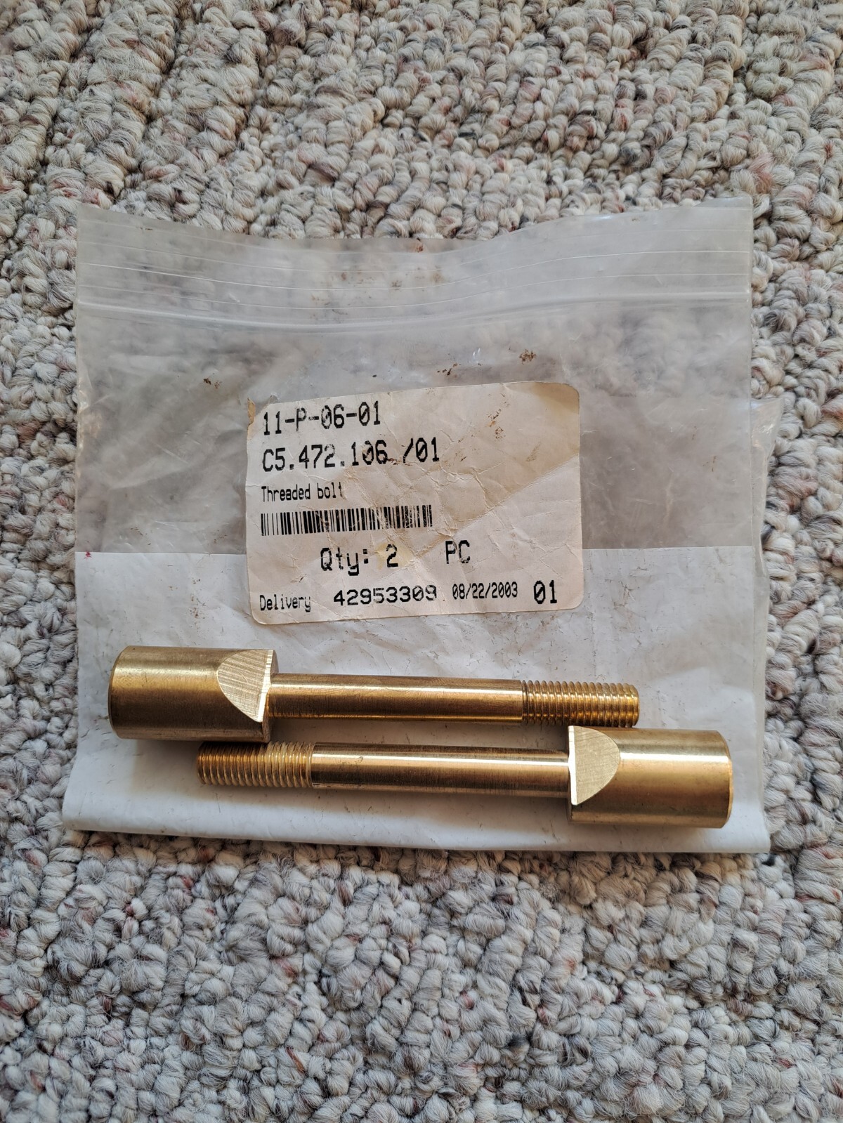 HEIDELBERG C5.472.106/01 LOT OF 2 NEW THREADED BOLT FOR SM72 SM102 PRESS