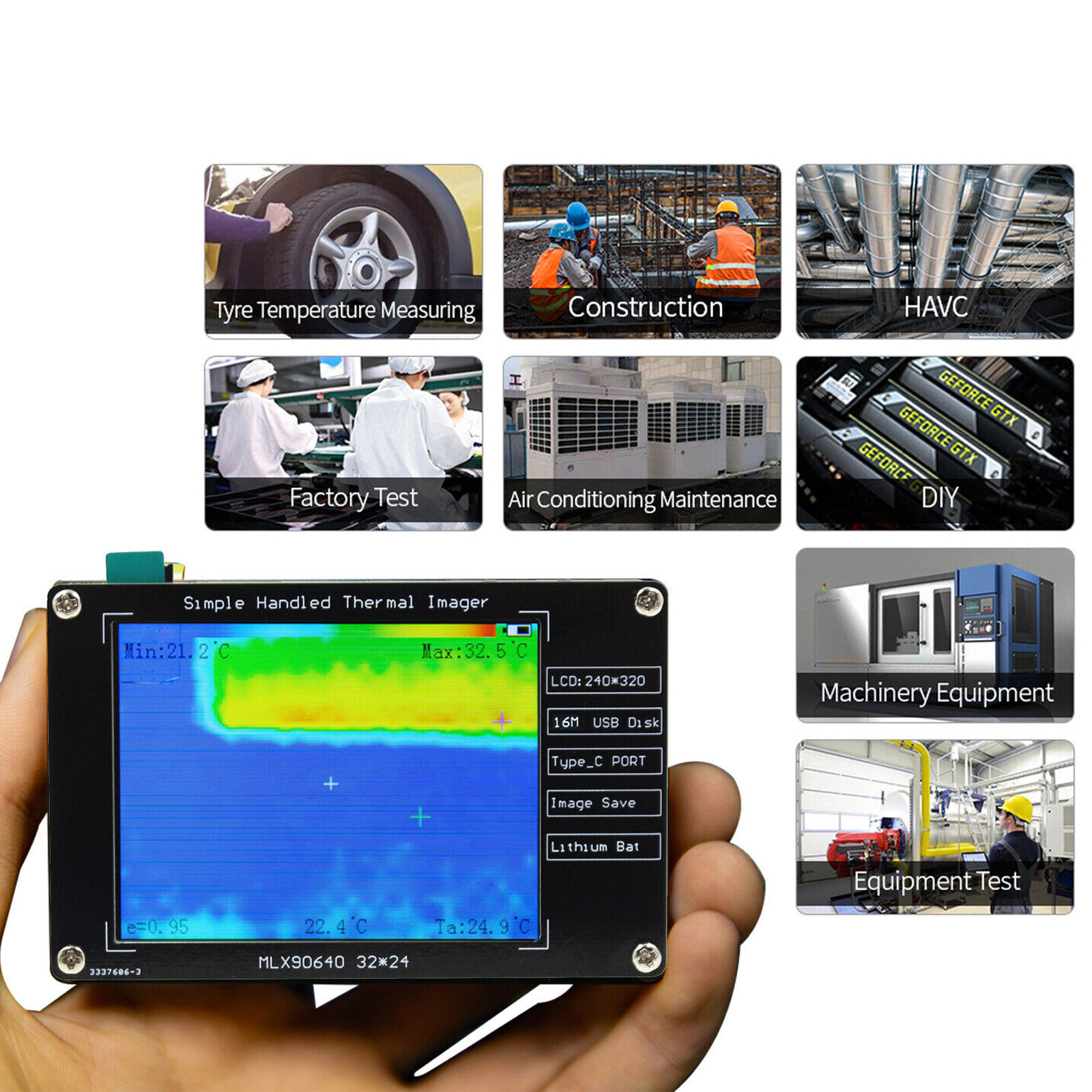 2.8" MLX90640 Thermal Imager Thermal Imaging Camera For Electronics Repairs