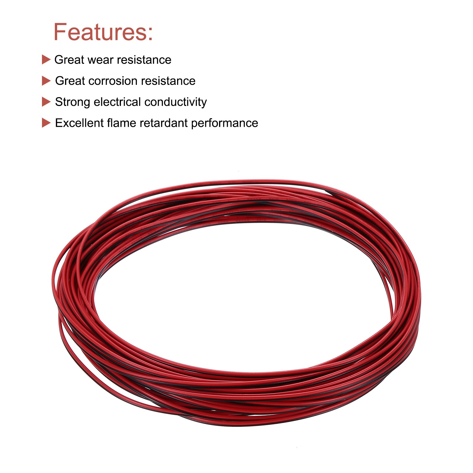 30 Gauge 2-Conductor Electrical Wire, Tinned Copper 16Ft/5M 300V Cable, 2 Pack