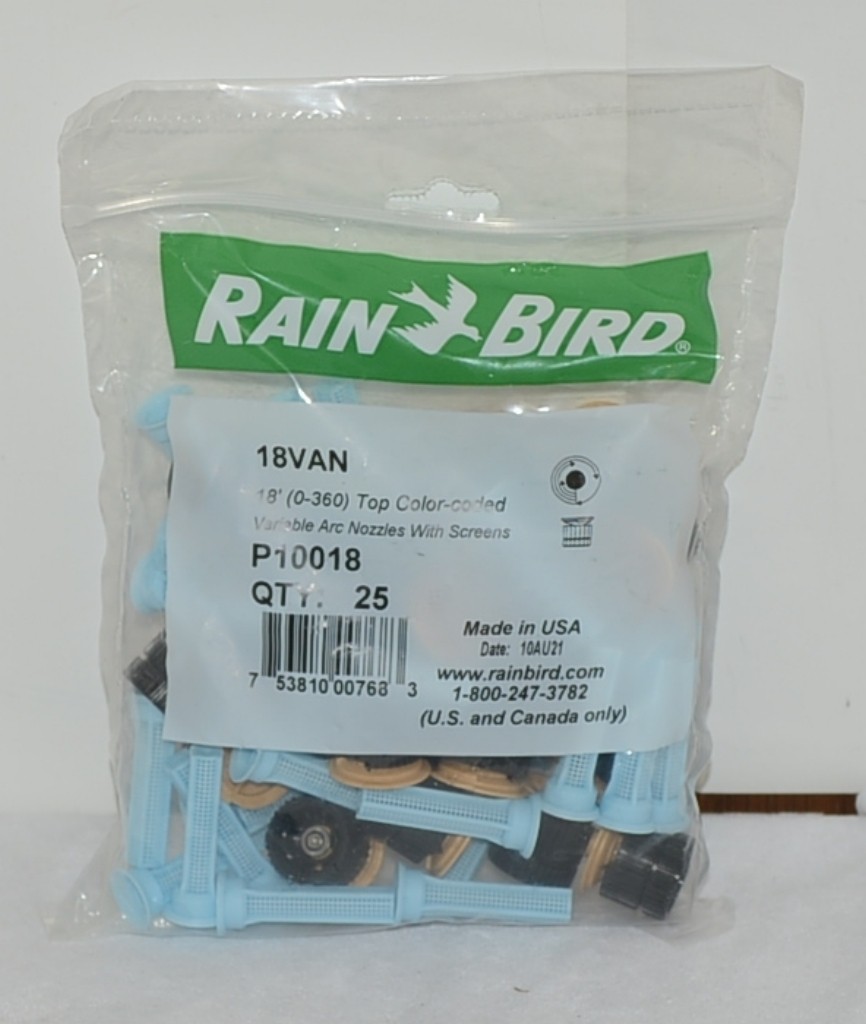 Rain Bird P10018 18VAN 18 Ft 0 360 Variable Arc Nozzles Screens Pkg 25