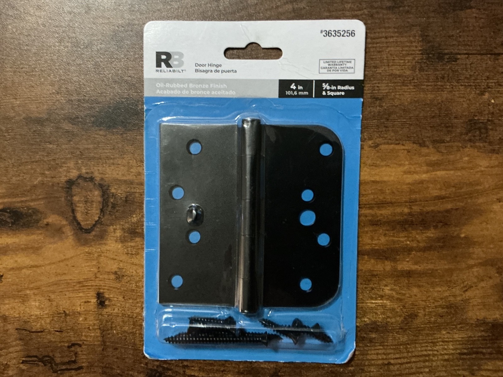 RELIABILT DOOR HINGE 4 INCH 5/8INCH RADIUS AND SQUARE #3635256