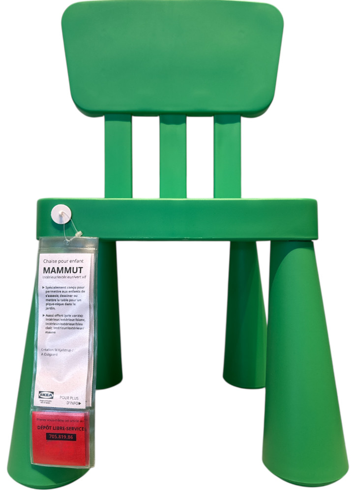 New IKEA MAMMUT Children's Chair Bright Green Indoor/Outdoor 705.819.86