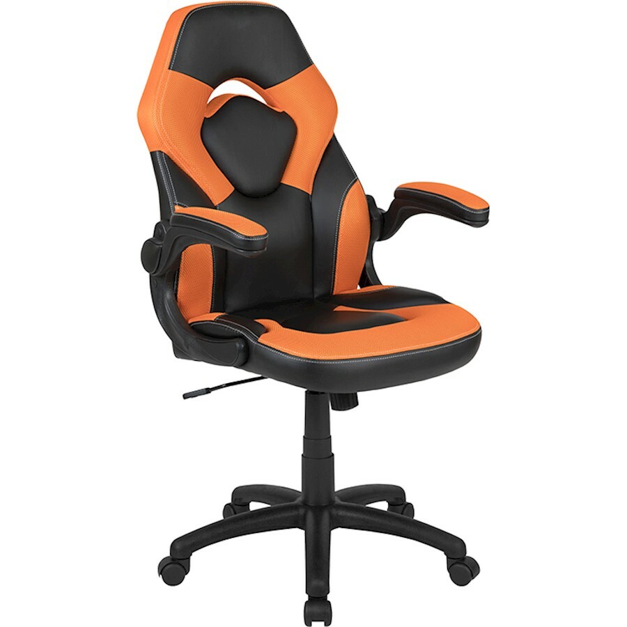 Flash Furniture X10 Gaming Swivel Chair/Flip-Up Arms, Orange - CH-00095-OR-GG