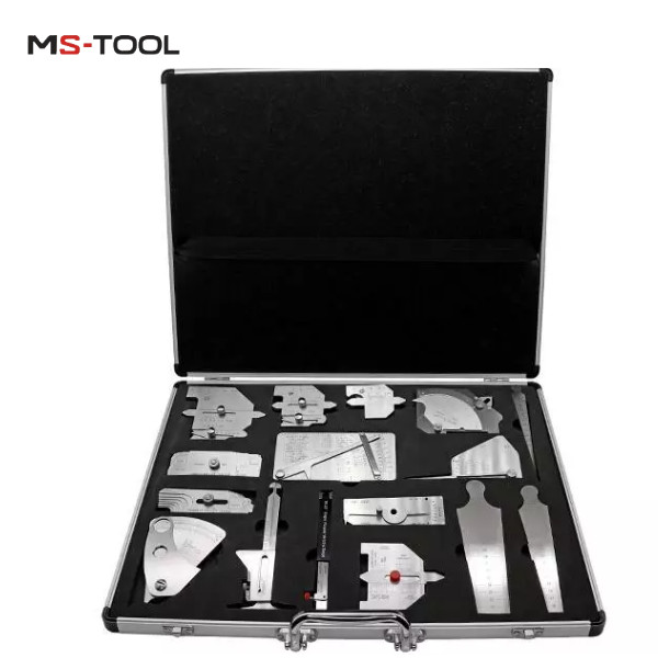 16pcs/set Welding Gauge Tool Inspection Kit Welding Inspection Rulers Caculator